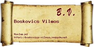 Boskovics Vilmos névjegykártya