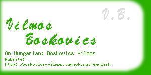 vilmos boskovics business card